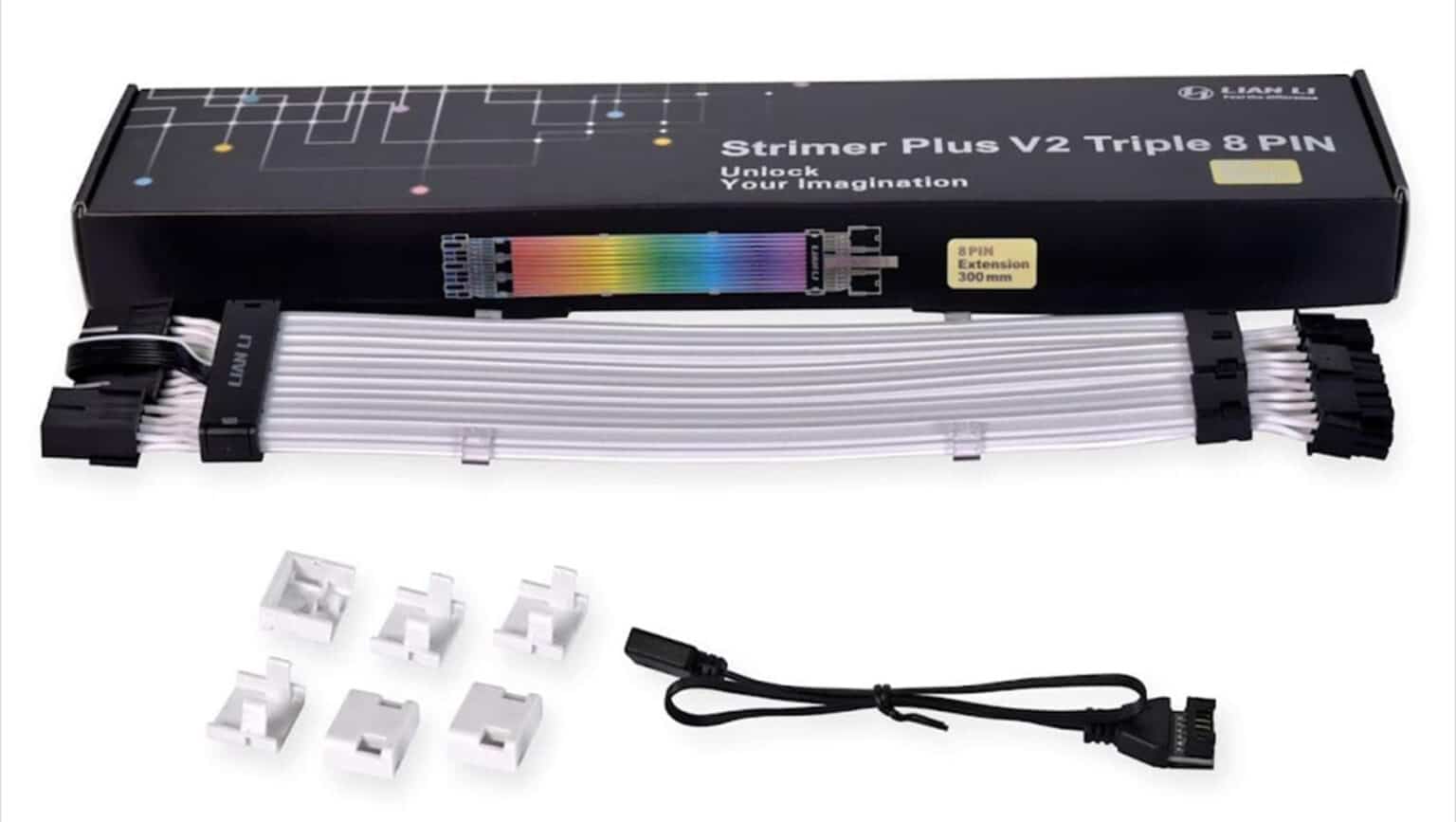 Lian-Li Strimer Plus V2 Triple Cable VGA RGB de 8 Pines