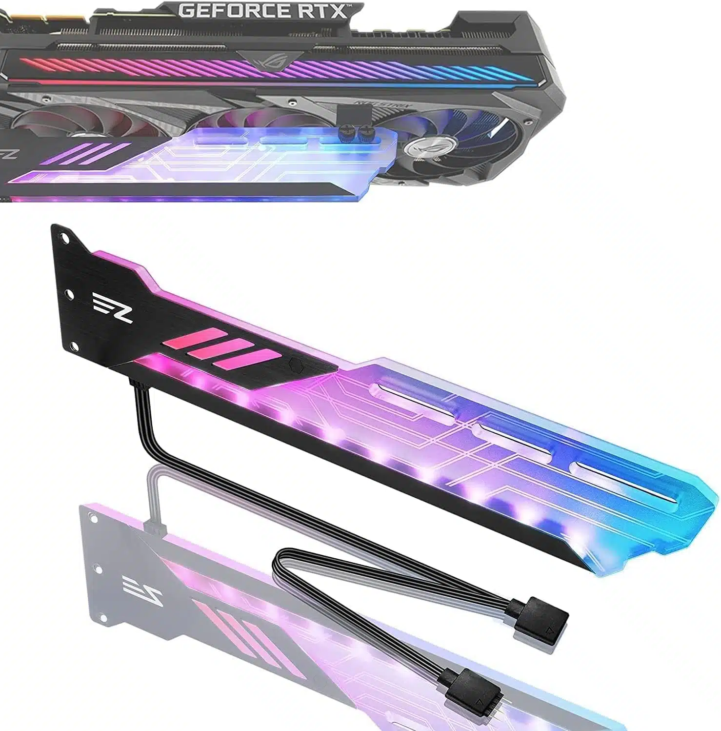 Soporte EZDIY-FAB como ejemplo de accesorio de apoyo para GPU