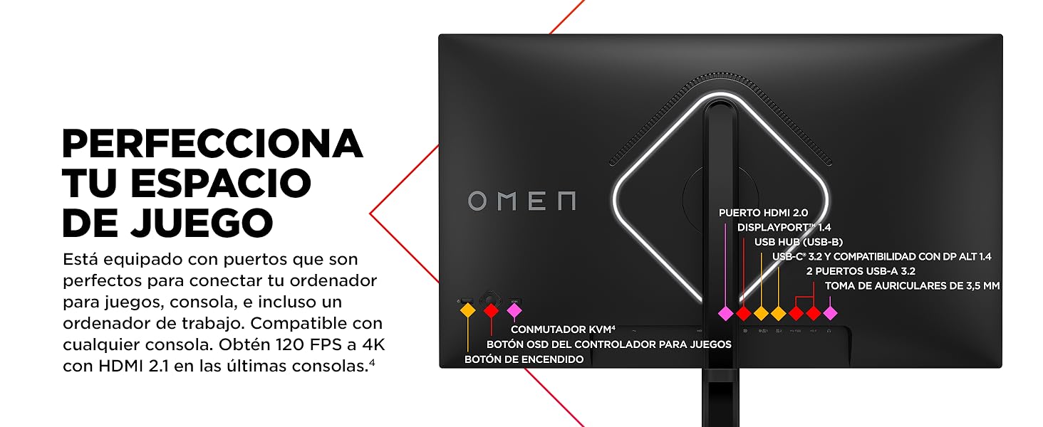Monitor Gaming OMEN 27k (68,5 cm) UHD 4K, 3840 x 2160 a 144 Hz