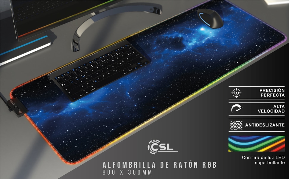 TITANWOLF - Alfombrilla de Ratón Gaming RGB