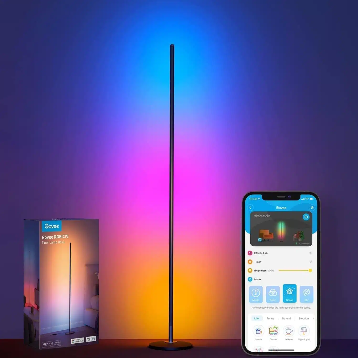 Lámpara Govee como ejemplo de iluminación de pie
