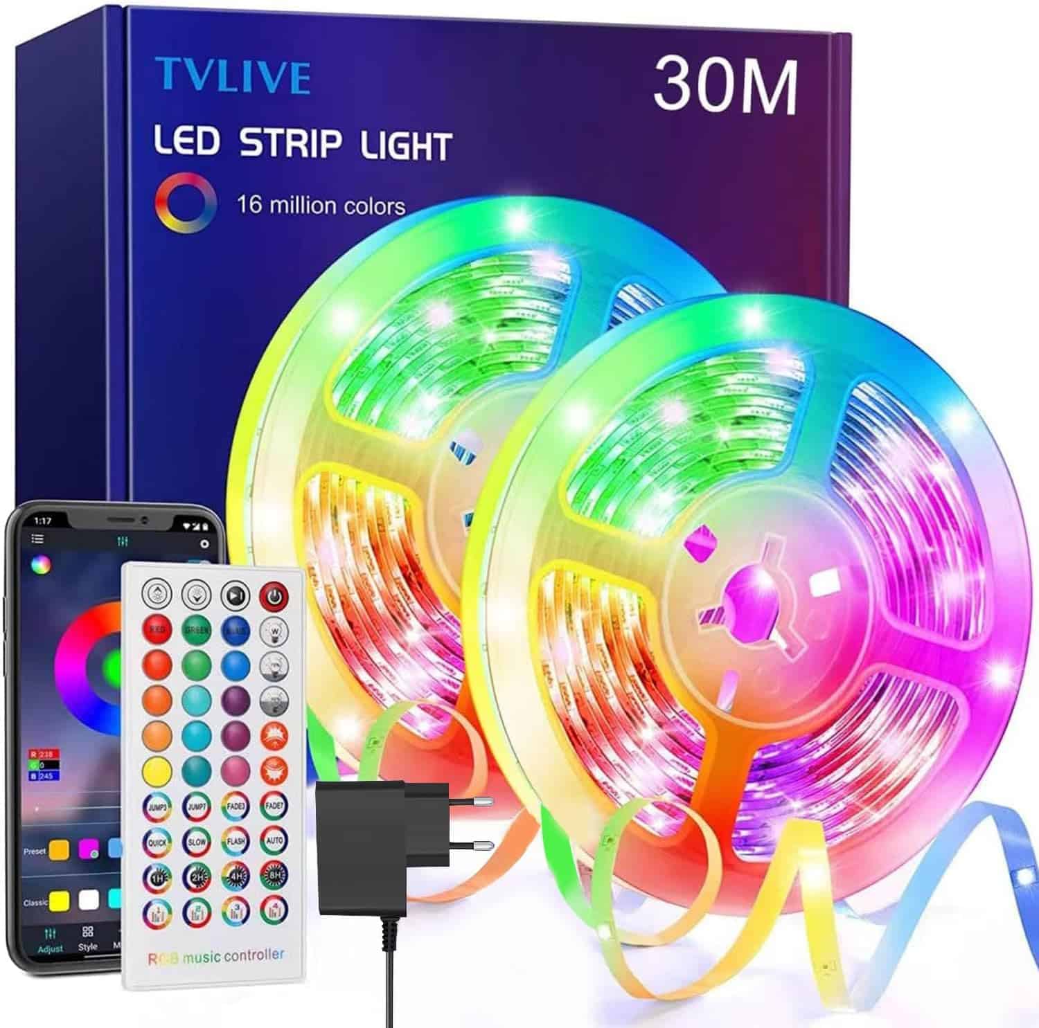 Tira Luces LED 30M Control APP TVLIVE