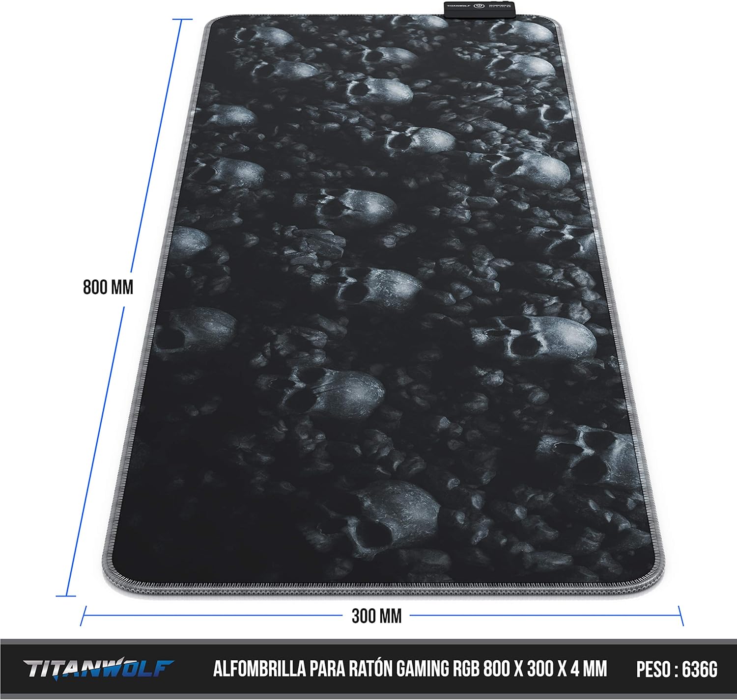 TITANWOLF - Alfombrilla para Ratón Gaming RGB