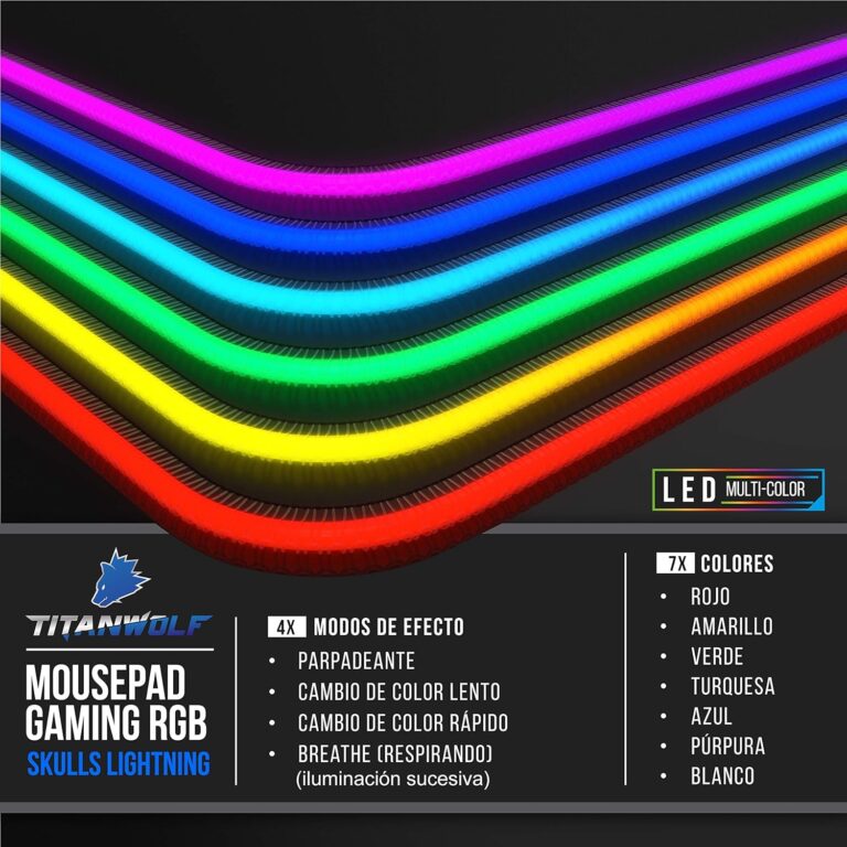 TITANWOLF - Alfombrilla para Ratón Gaming RGB