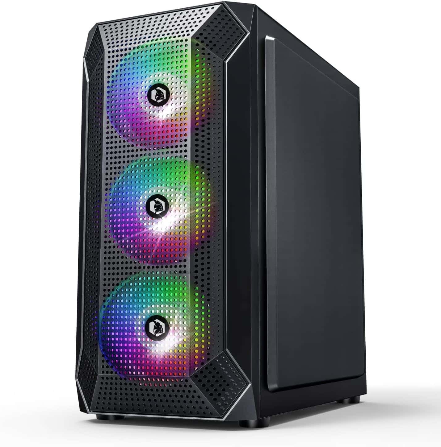 La "EMPIRE GAMING - Caja PC Gamer Ruby" es una torre mediana con 4 ventiladores ARGB, compatible con placas ATX, Micro-ATX e ITX. Ofrece alta compatibilidad con componentes, soporte para refrigeración líquida y una excelente ventilación con su frontal de malla. Ideal para entusiastas del gaming.