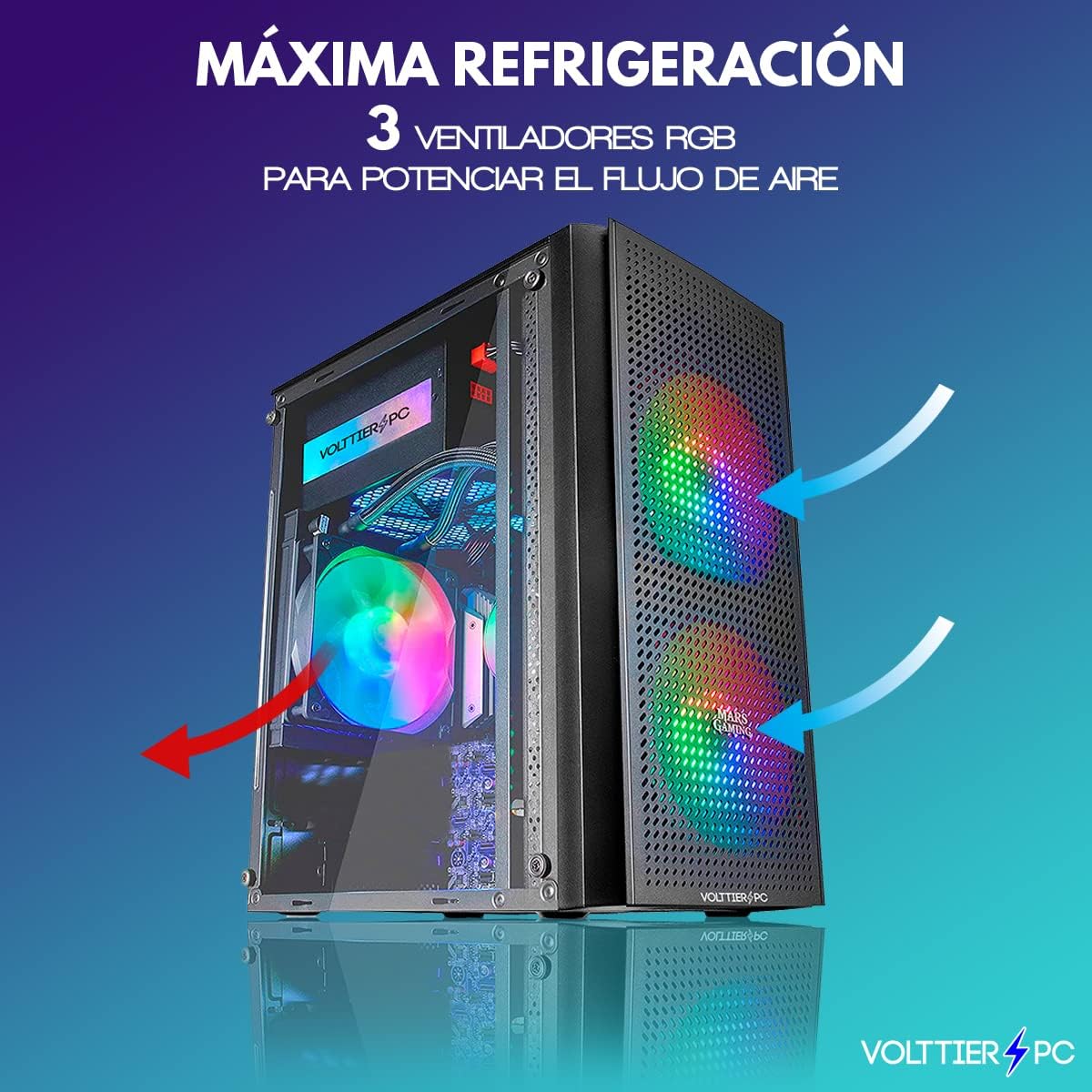 PC Gamer BARATO VolttierPC: Potencia Ryzen 3, LED RGB, y Completo