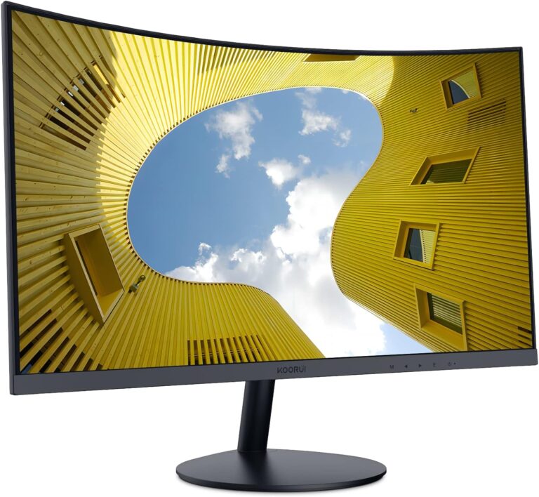 Monitor Curvo KOORUI 23.6'' FHD 60Hz | Ideal para Gaming y Multimedia | Pantalla VA, 1800R, Antirreflejo, Eye Ease, HDMI/VGA