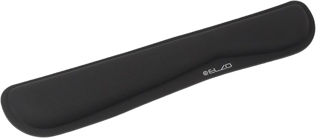 ELZO Reposamuñecas para Teclado, Ergonómico Cojín de Muñeca Apoyo con Espuma de Memoria para Ordenador/Notebook/Laptop, Negro
