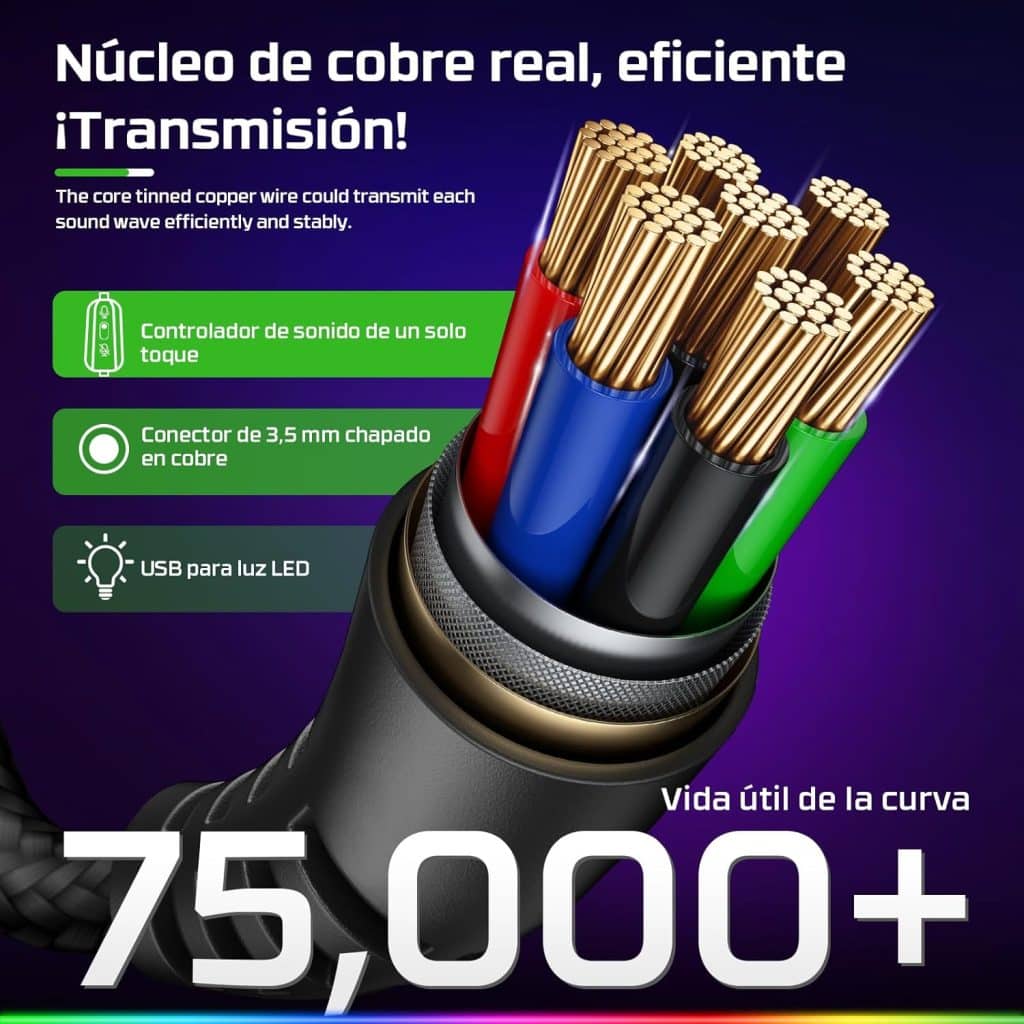 Fachixy 「2024 New」 FC200 Cascos Gaming para PS4/PS5/PC/Xbox One/Switch, Auriculares Gaming Cancelación de Ruido, Cascos con Microfono Estéreo Sonido, Cascos PS4 con 3.5mm Jack con Luz RGB (Azul)