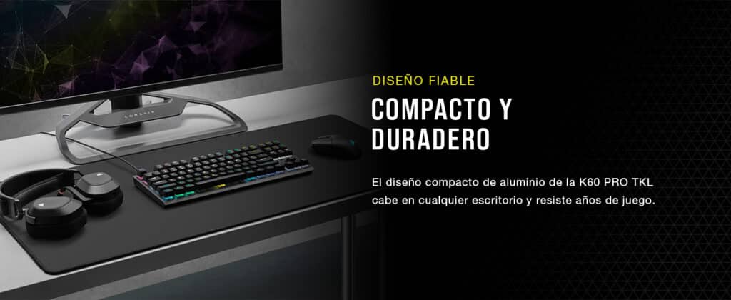 Corsair K60 PRO TKL RGB: Teclado Mecánico-Óptico para Juegos de Alto Rendimiento