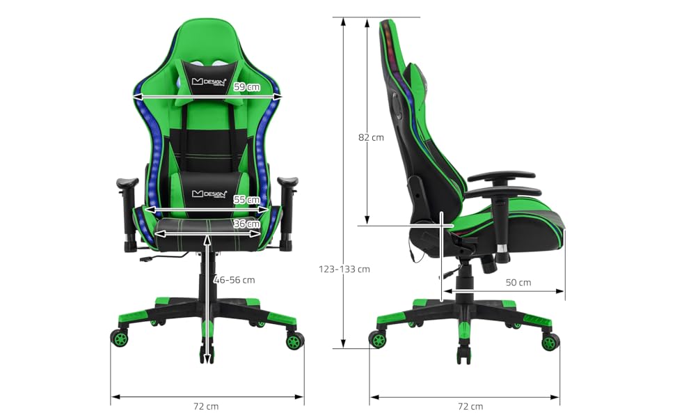 Reseña Completa: ML-Design Silla Gaming Verde Ergonómica con Iluminación LED RGB y Altavoces Bluetooth
