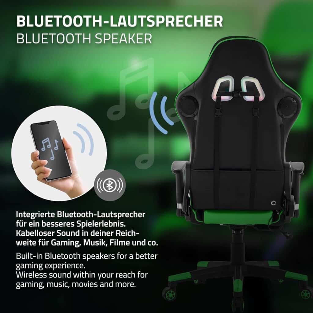 Reseña Completa: ML-Design Silla Gaming Verde Ergonómica con Iluminación LED RGB y Altavoces Bluetooth