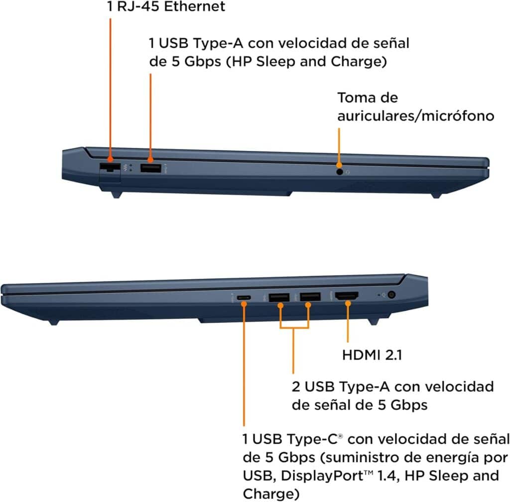 HP Victus 16-r1036ns- Ordenador portátil Gaming de 16.1" (Intel Core i7-14650HX, 32GB RAM, 1TB SSD, NVIDIA GeForce RTX 4060 8GB 120 TDP, Sin Sistema...