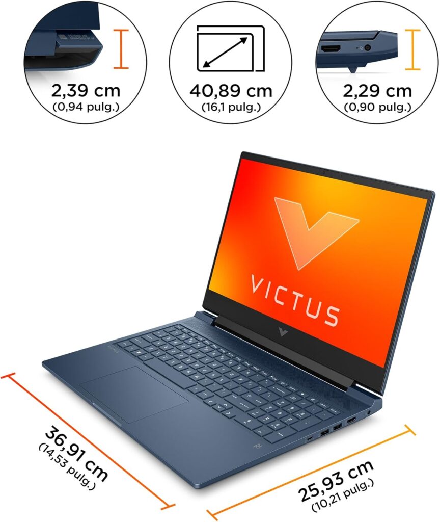 HP Victus 16-r1036ns- Ordenador portátil Gaming de 16.1" (Intel Core i7-14650HX, 32GB RAM, 1TB SSD, NVIDIA GeForce RTX 4060 8GB 120 TDP, Sin Sistema...